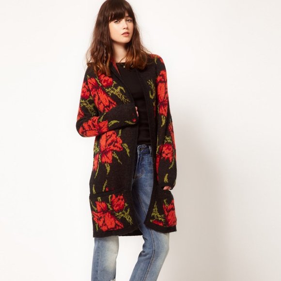 Free People Sweaters - Free People Flower Power Long Open Cardigan